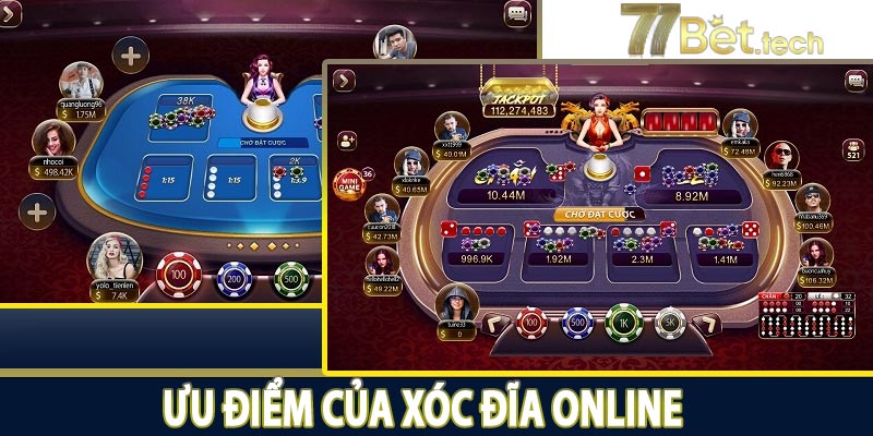 Ưu điểm của việc chơi xóc đĩa online tại 77bet